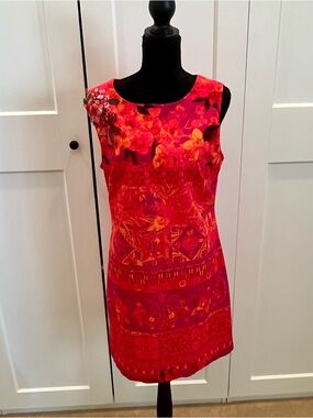 Desigual Red & Pink Floral Sleeveless Dress